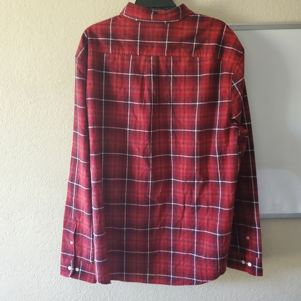 Original Penguin Mens Shirt Red Size 2XL Plaid But - Picture 5 of 7